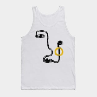 One line face Tank Top